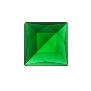 Green 30mm 1.18&quot; Square Glass  Faceted Jewels German Made High Quality