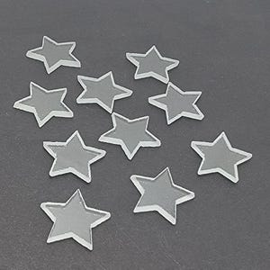 Ten 1 inch Stars Icicle Clear Precut 96 COE Glass Fusible
