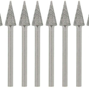 10 Pieces CONE Diamond Coated Bead Reamer for Rotary Tool 1/8&quot; Shank 1.75&quot; Tips