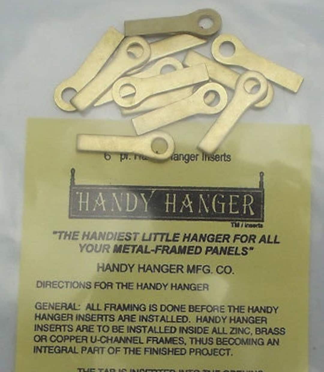 Brass Handy Hangers for Stained Glass Panels Pack of 12 Six Pairs