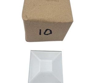 10 1 1/2 x 1 1/2 inch Beveled Top Flat Back Bevels Stained Glass Supplies Clear Square