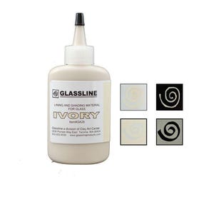 Ivory Glassline Pen 2 oz Bottle Paint Glass Line Material Fusing