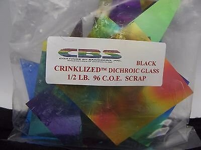 Etched 1 x 1 CBS Dichroic Patterned Squares on Thin Black Glass. Mixed Lot  of 20 Squares Per Pack. COE90