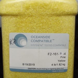 Four Pounds 161 Yellow Transparent FINE OGT System 96 COE Glass Frit Economy Size Fusible