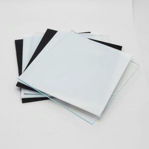 Six Pieces White Black Clear 6x6&quot; Oceanside Compatible 96 COE 3mm Glass Sheets Pack Fusible