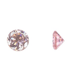 2 6mm .75 carat PINK CZ PMC Art Clay Silver Gold Very Nice Quality Great Sparkle
