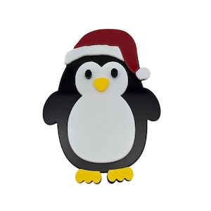 Penguin with Santa Hat Extra Large 96 COE Precut Glass Cluster Fusing 96COE Fusible