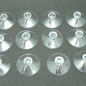 1 DOZEN Quality Large 1 3/4" Suction Cups Stained Glass 1-1/2" with Metal Hook
