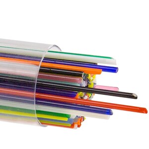 8414 BULLSEYE Stringer 1mm Mixed 8418 90 COE Kiln Torch Fuse Full Tube
