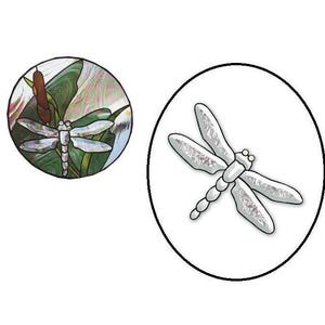 GST-6 Dragonfly Bevel Cluster 10 Pieces 9 3/4&quot; by 6&quot; Stained Glass Supplies