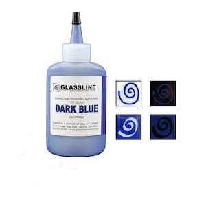 Dark Blue Glassline Pen 2 oz Bottle Paint Glass Line Material Fusing