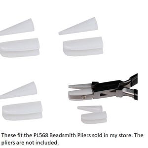 Three Sets Replacement Nylon Jaw Tips Beadsmith RJ568 Flat Round Nose Pliers