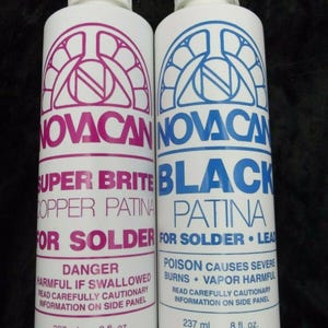 Novacan Super Bright Copper and Black Patina Pack Stained Glass Supplies 8 oz ea