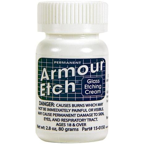 Armour Etch Glass Etching Cream - Starter 2.8oz Size - Bundled with Moshify  Application Brushes