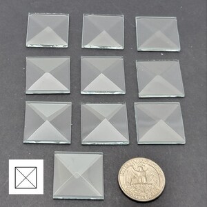 24 Mirror Tile Small Squares 1 X 1 Inch Square Shaped Glass