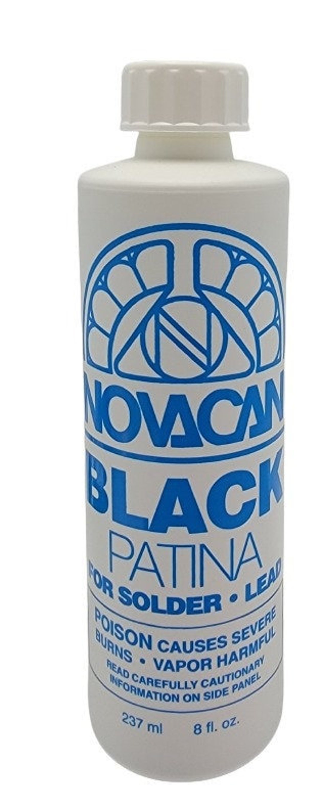 8 Ounce PATINA for Stained Glass Solder Lines Novacan BLACK for Solder Lead  Chemicals 