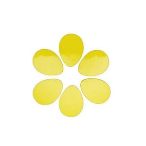 Lemon Yellow Opal Six 96 COE EASTER EGGS Glass 1 1/2 inches Tall Precut Waterjet Fusing Kiln Supplies Fusible