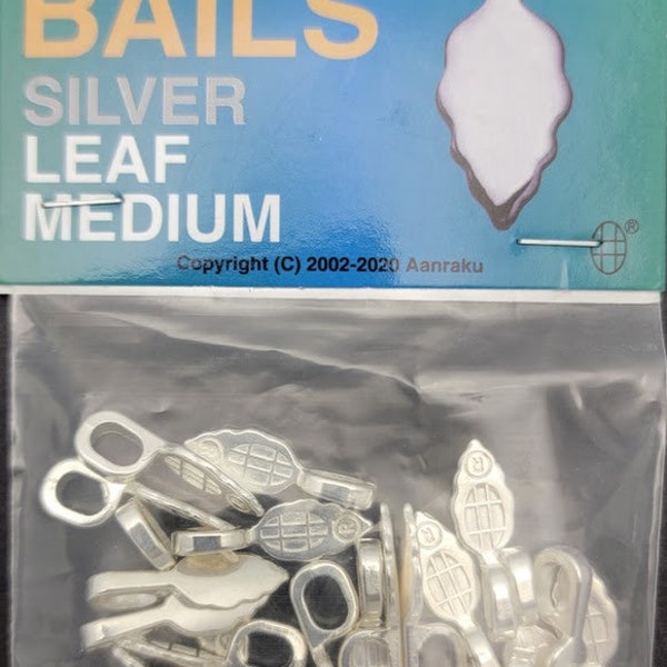 Silver Plated Jewelry Bails MEDIUM Aanraku 25 Leaf Glue On Fused Glass Pendants