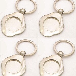 Four Keyring Findings 1&quot; Display Fused Glass Cabachons Aanraku VALUE PACK Key Rings