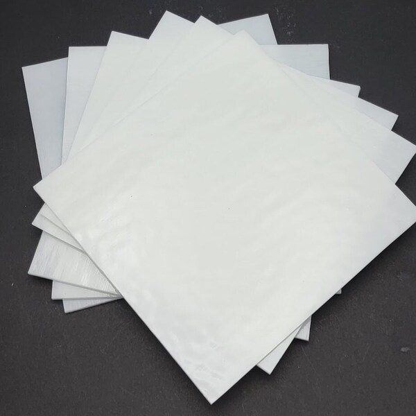 Six 6x6 inch sheets 0113 Tekta 3mm WHITE Fusing Bullseye 90 COE Glass Sheet