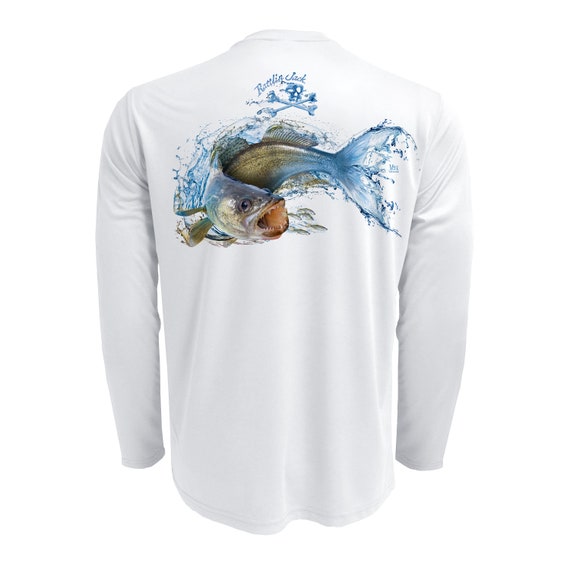 Rattlin Jack Walleye UPF 50 Fishing Shirt Mens Long Sleeve Moisture Wicking UV  Sun Protection -  Canada