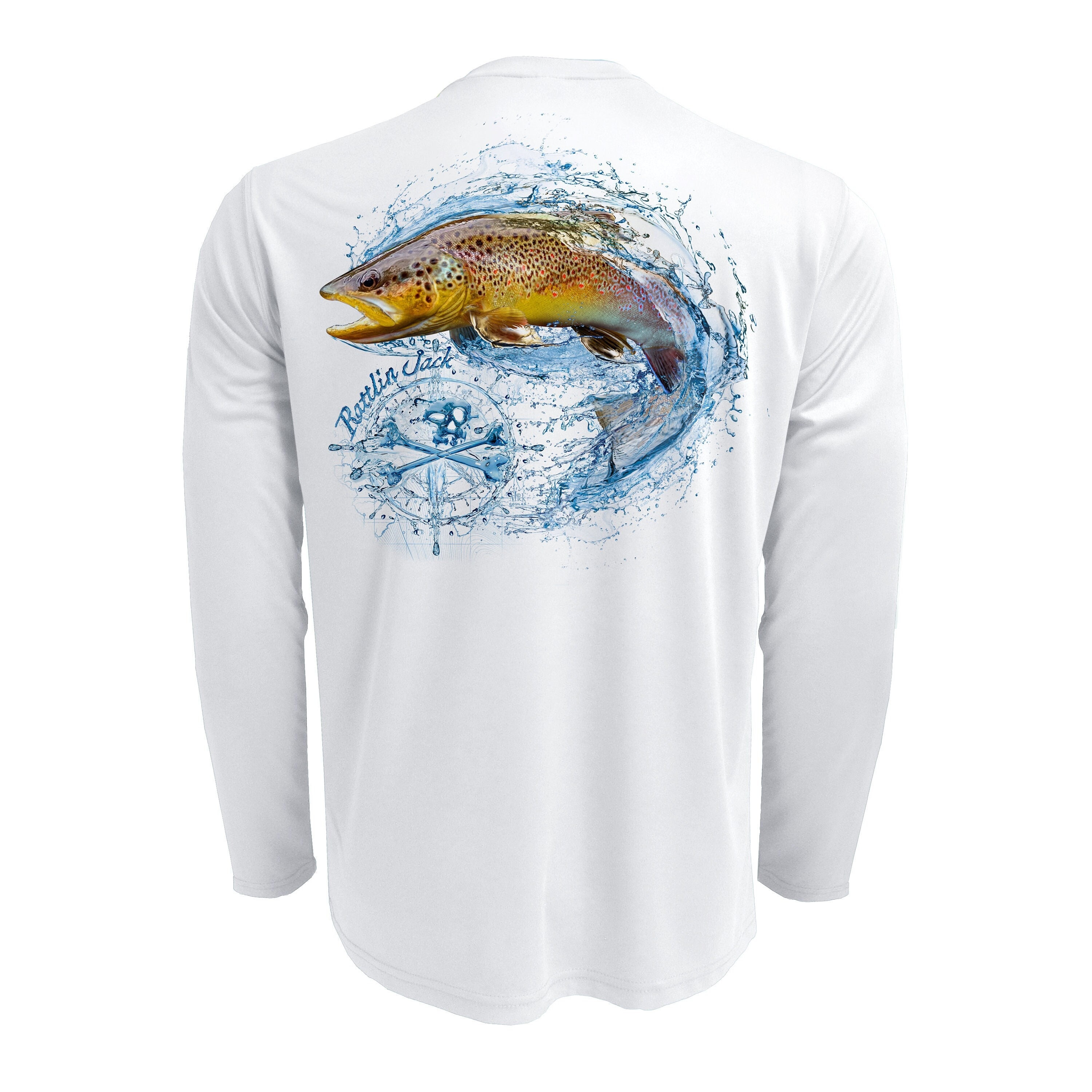 Rattlin Jack Brown Trout UV Fishing Shirt Mens Long Sleeve UV Sun Protection  Quick Dry Wicking -  Canada