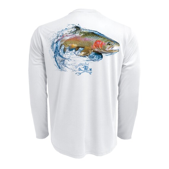 Rattlin Jack Rainbow Trout Fishing Shirt Mens UV Sun Protection