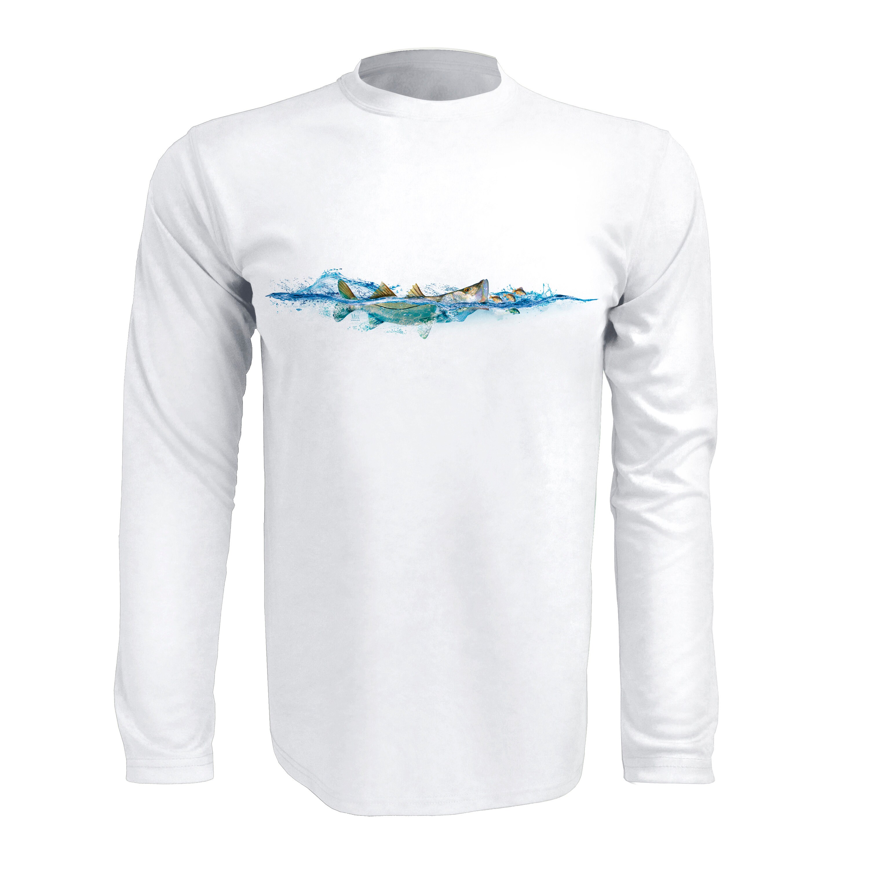 Rattlin Jack Original Compass Fish on Front Long Sleeve Mens UV Fishing  Shirt Quick Dry Moisture Wicking UPF 50 