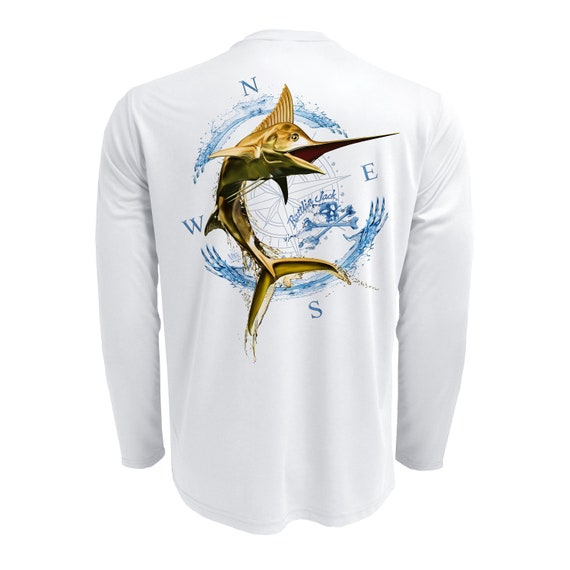 Rattlin Jack Gold Marlin UV Fishing Shirt Mens UV Sun Protection