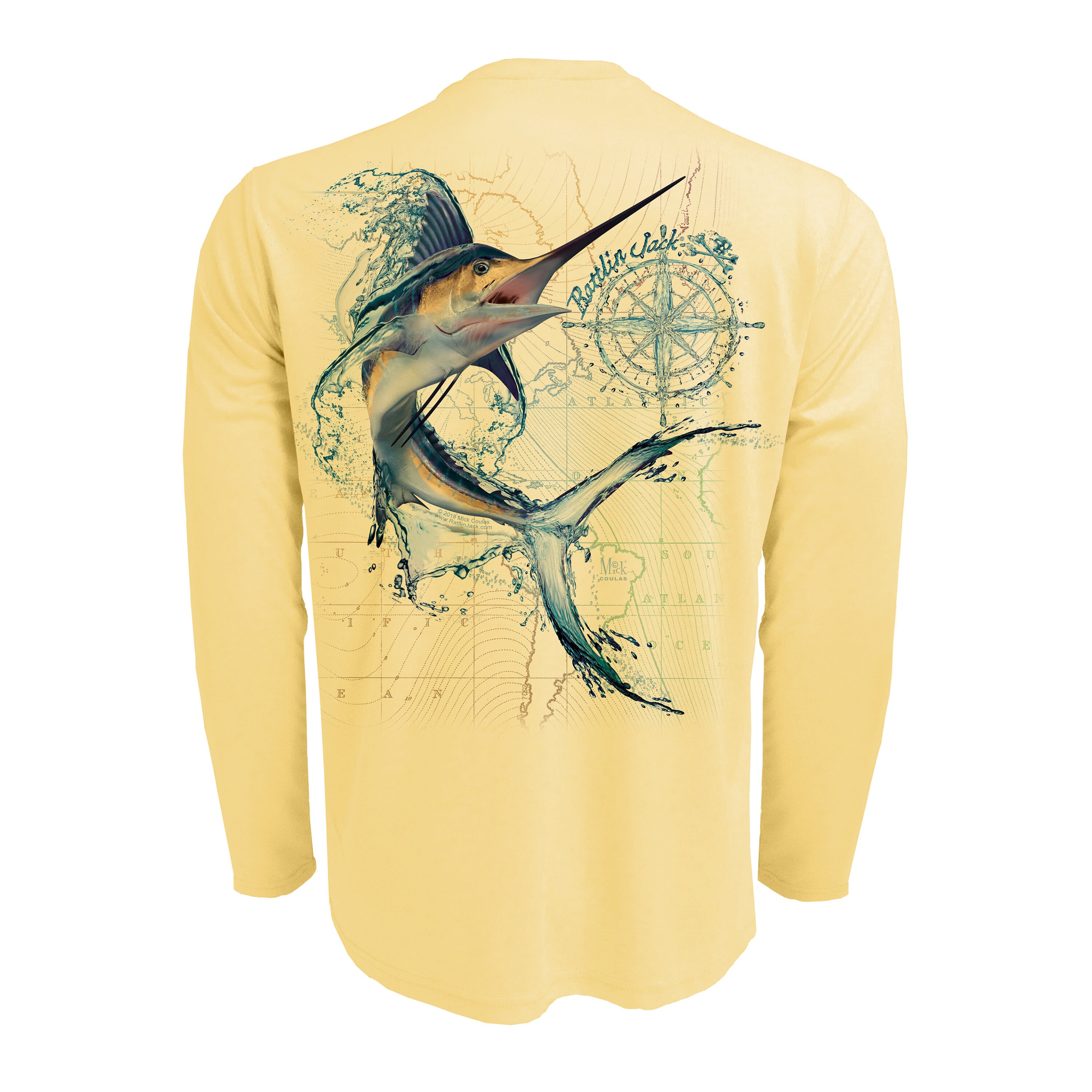 Rattlin Jack Marlin Water UV Fishing Shirt Mens UPF 50 Sun Protection Long  Sleeve Moisture Wicking -  Canada