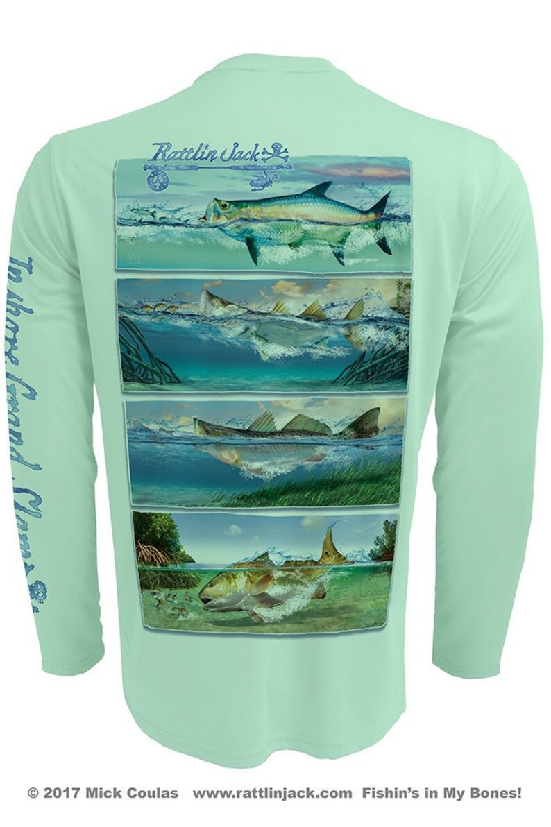 Inshore Grand Slam UPF Fishing Shirt Men's Long Sleeve Etsy