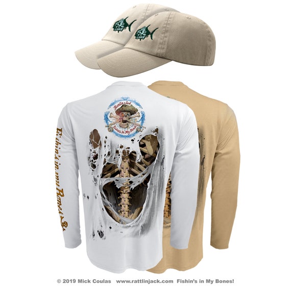 Skeleton Uv Fishing Shirt With Hat Bundle By Rattlin Jack Etsy