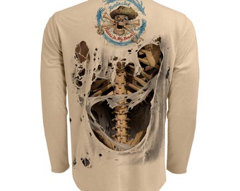 Rattlin Jack Skeleton Bones UV Fishing Shirt Mens UPF 50 Dry Fit Long  Sleeve Sun Protection -  Canada