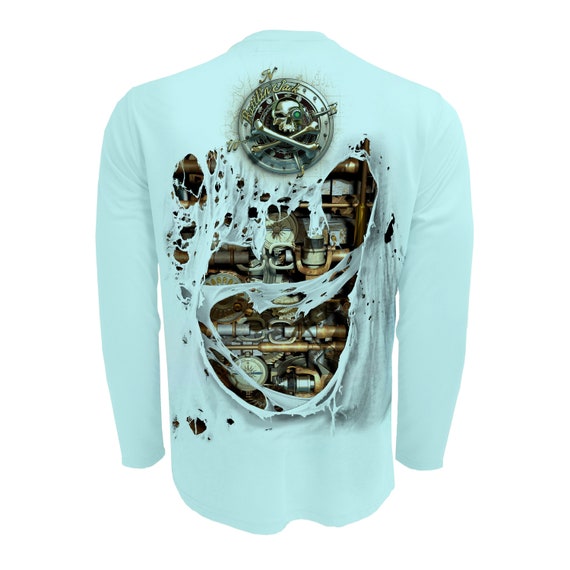 Rattlin Jack Fishin Machine UV Fishing Shirt Mens Sun Protection UPF 50  Long Sleeve Quick Dry 