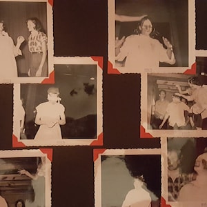1953-1956 &quot;Life of a High School Girl&quot; set of black and white photos in red album