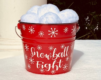 Snowball bucket, snowball fight, Snowballs, custom Snowball bucket, Personalized family gift bucket, Christmas bucket, company holiday gift