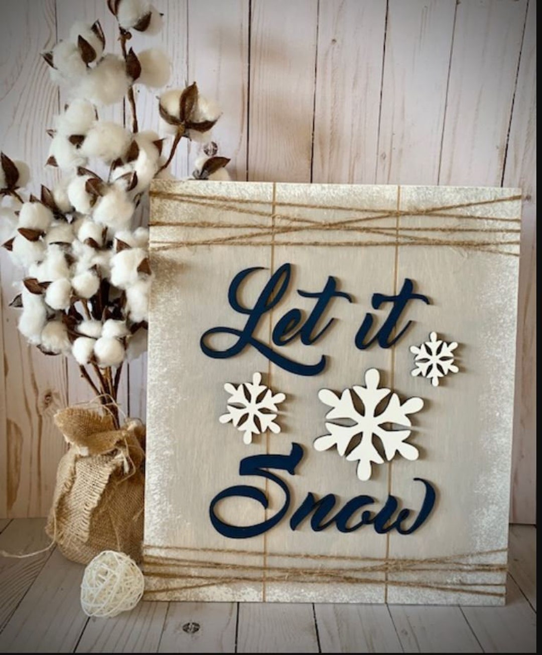 DIY Wood Sign Craft Kit, Paint Your Own Let It Snow Sign, Make It