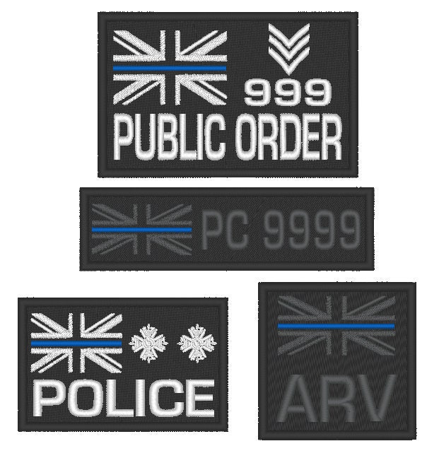 Embroidered Thin Blue Line Personalised Patches for Police personnel …