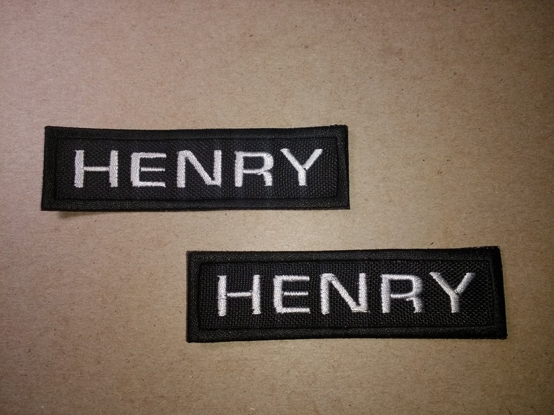 EMBROIDERED Custom Personalized Name Tape Patch various Etsy