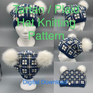 Tartan / Plaid Hat Knitting Pattern