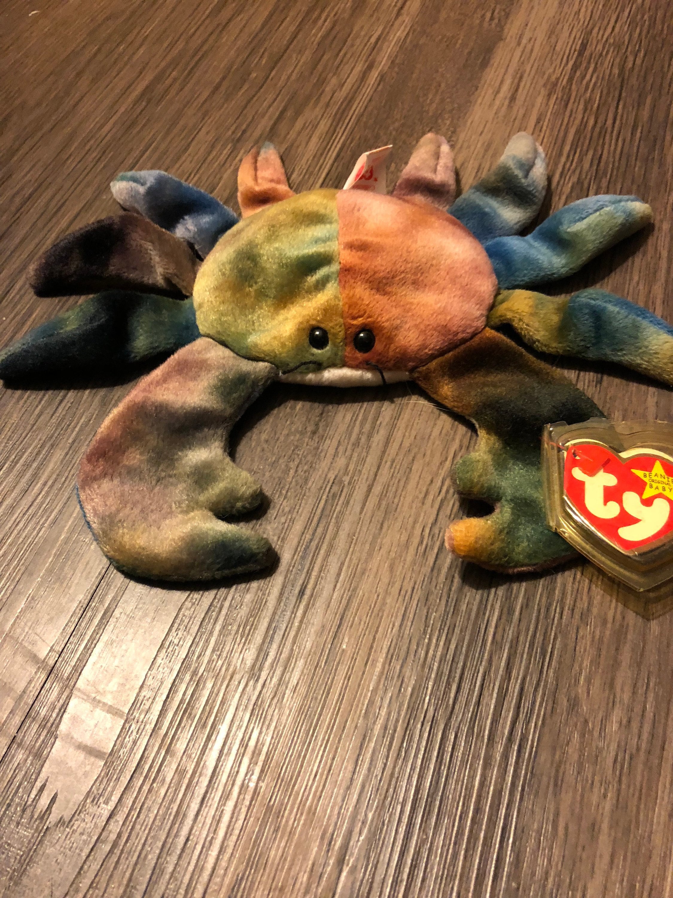 tie dye crab beanie baby