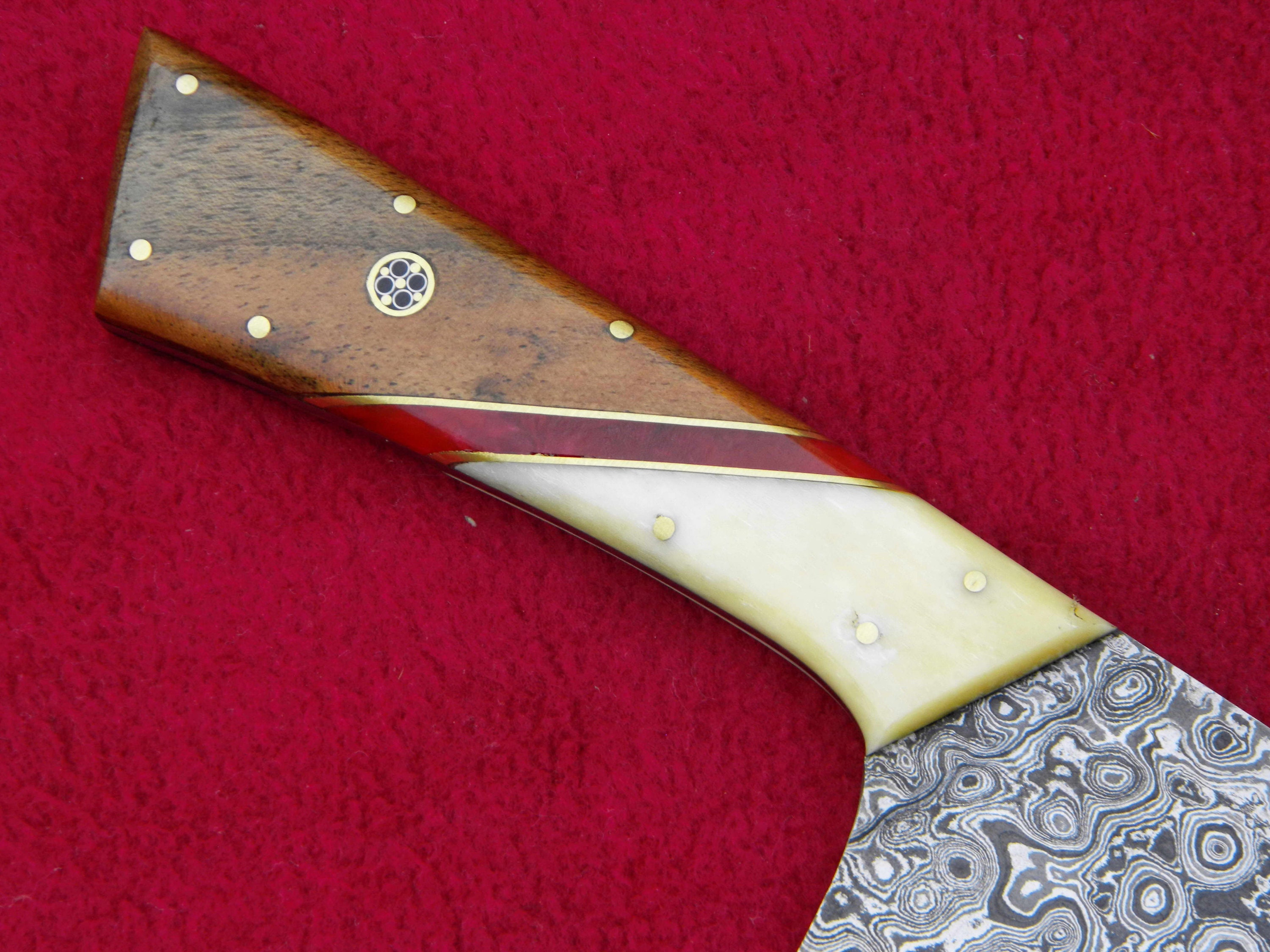 Damascus Steel Chef Knife Kitchen Knife Custom Handmade Rose Etsy