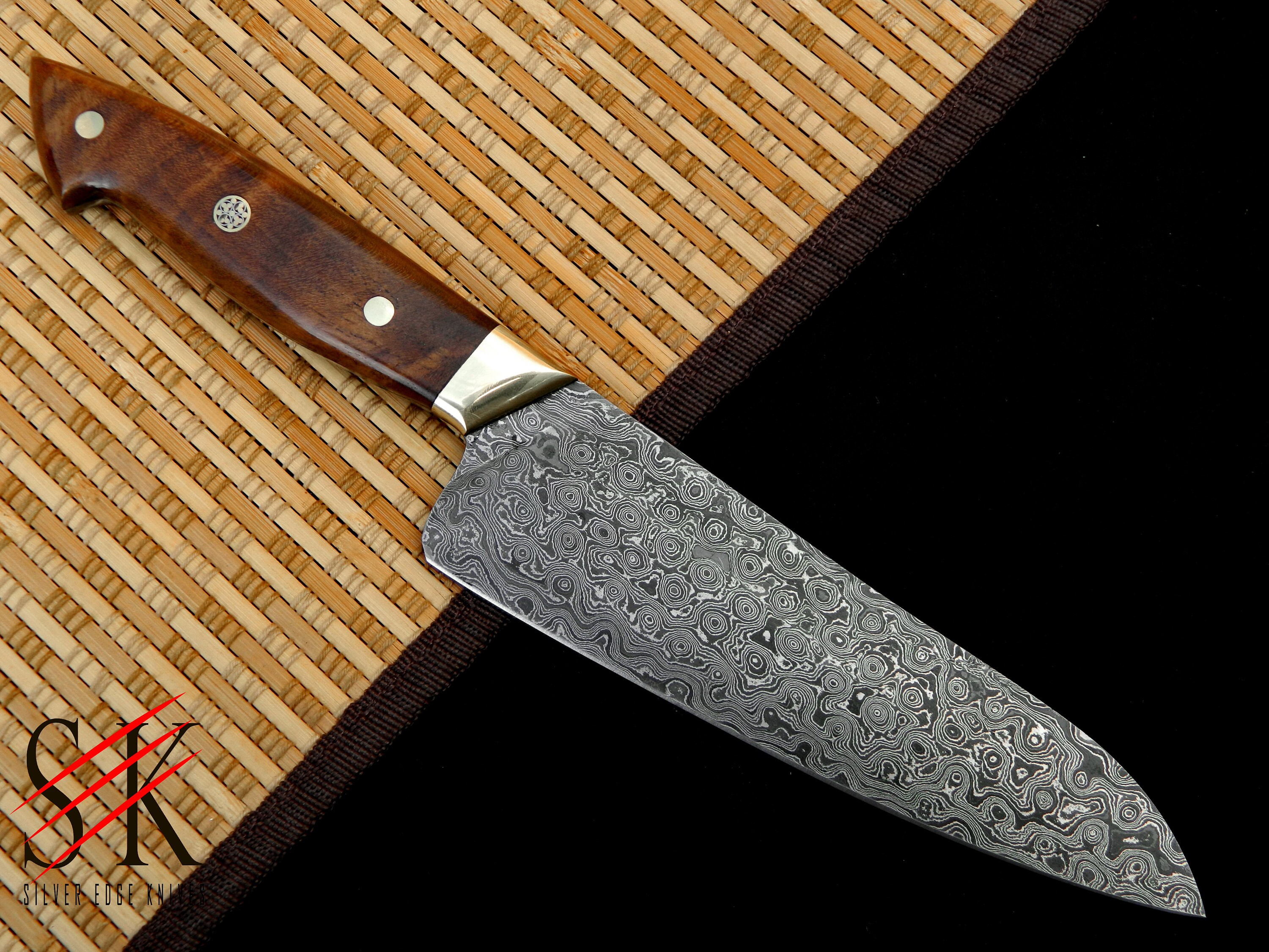 Premium Handmade Damascus Steel Santoku Chef Knife main image 1