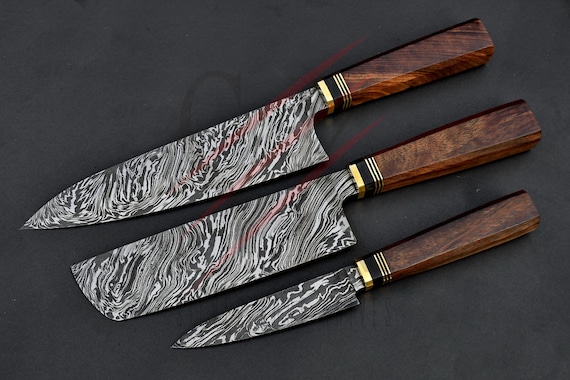 Japanese Kitchen Knife Chef Santoku Cleaver Nakiri Gyuto Damascus Steel  Handmade