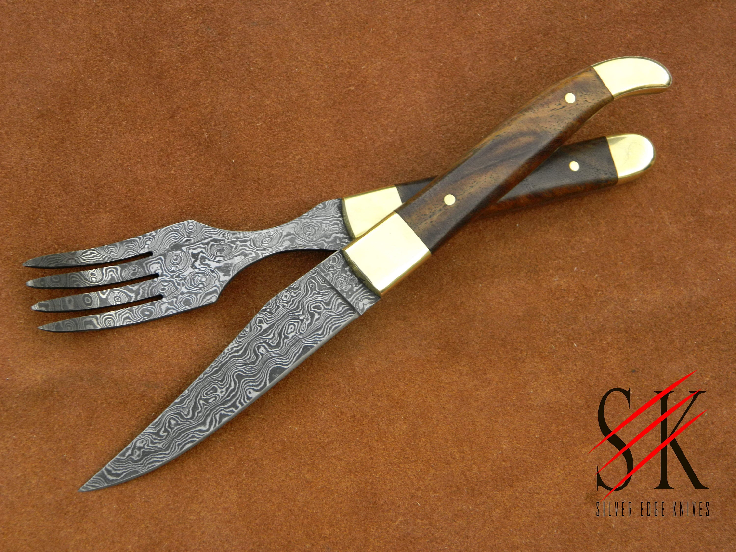 Denton Damascus Steel Steak Knives - Set of 4 – Forseti Steel