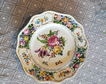 Carl Thieme Saxony Porcelain Hand Painted Plates, Original