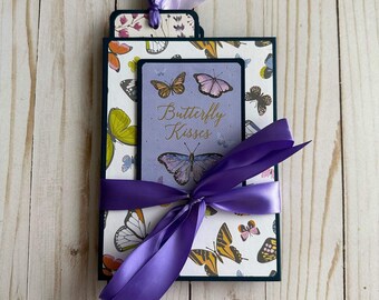 Butterfly kisses - handmade accordion photo album