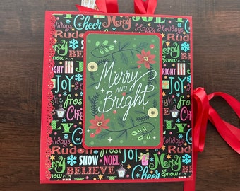 Merry and Bright - classically decorated Christmas memory book