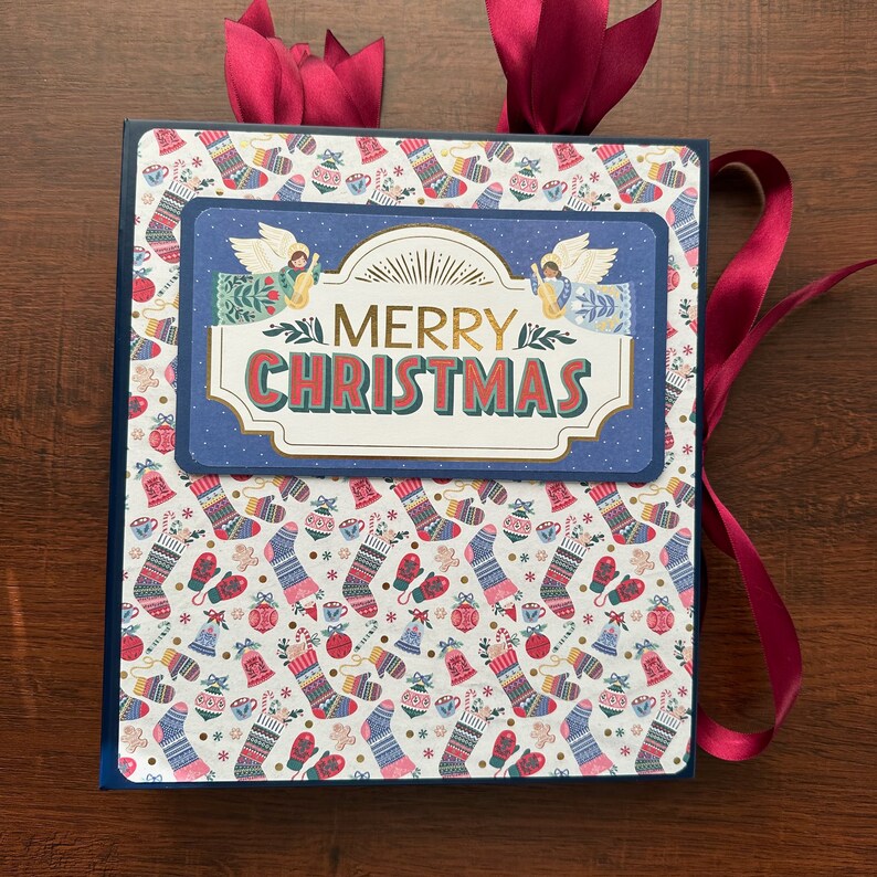 Merry Christmas memory book, scrapbook photo album, Christmas photo book image 2