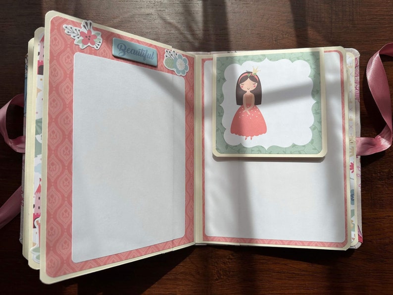 She's so lovely Handmade Photo Album, Scrapbook Memory book, princess photo album image 8